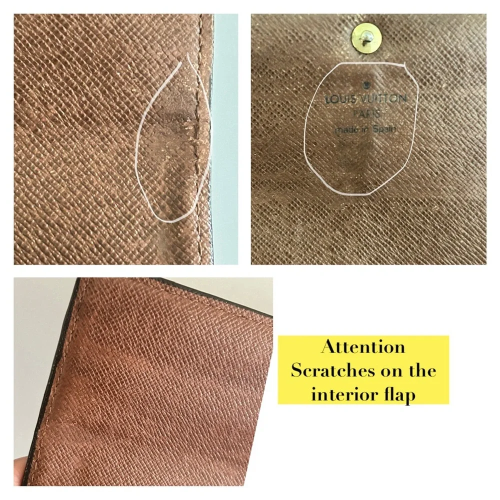 LOUIS VUITTON Coated Canvas Monogram Sarah Women’s Long Wallet Brown Authentic